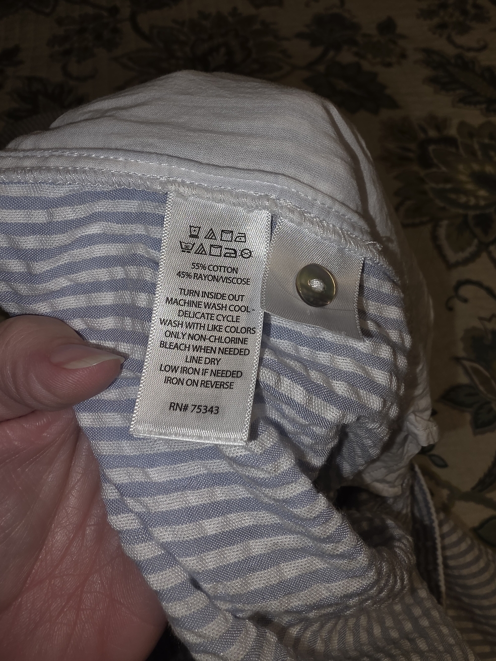 C&C California Blue and White Striped Pants - Picture 7 of 7